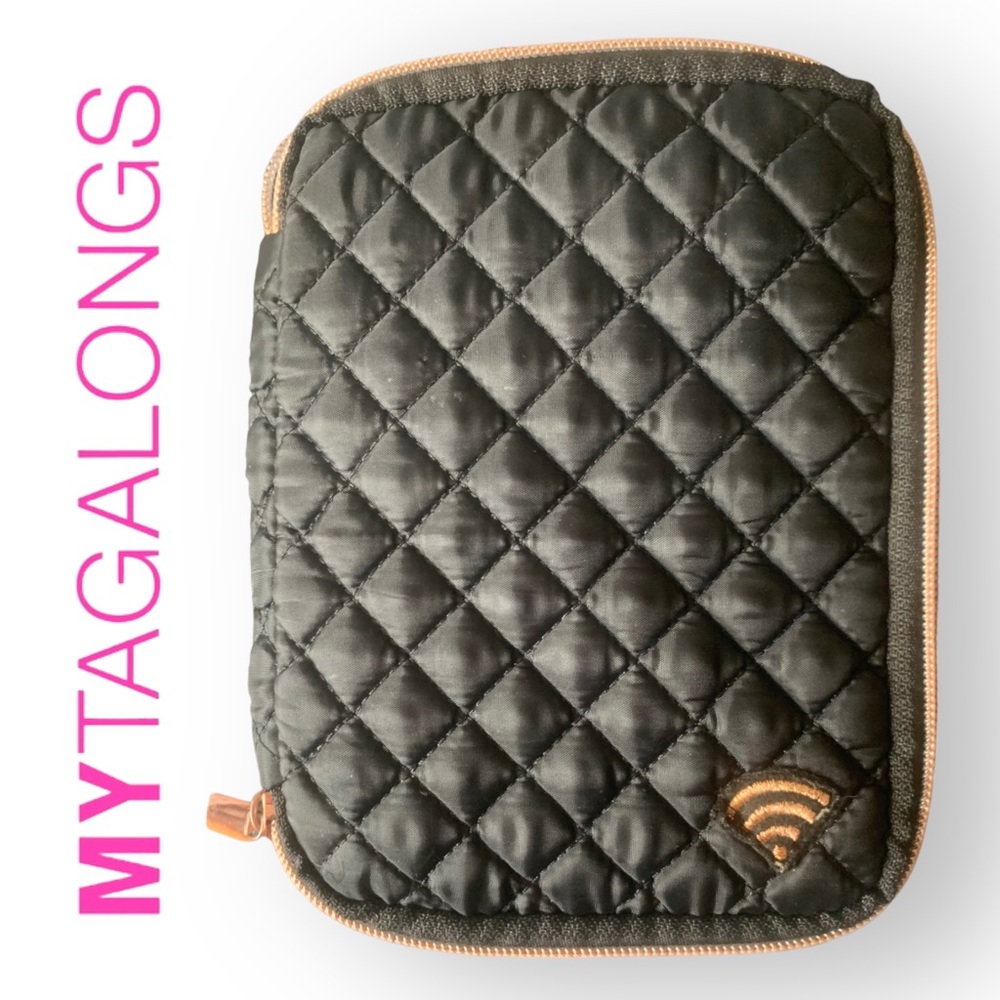 M Lifestyle Tech Organizer Charger & Cord Case Black and Rose Gold